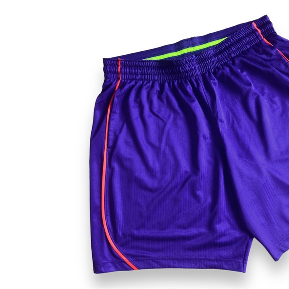 Nike Purple Swoosh Striped Athletic Workout Sports Shorts - Picture 3 of 16